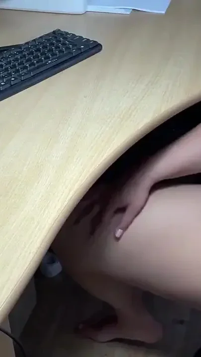 Naked Girl Watching Porn Caresses Herself