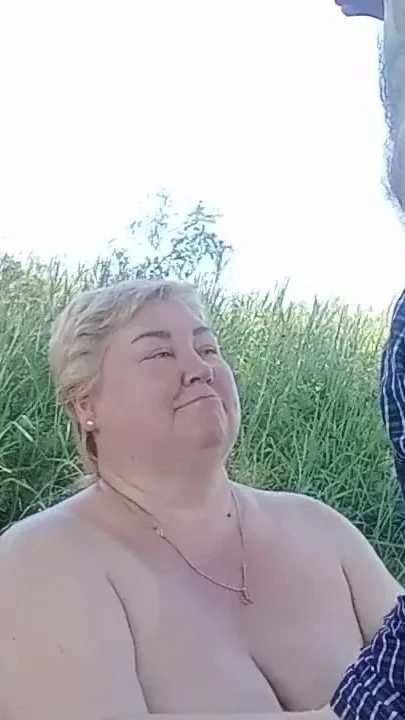 Mouth and face in cum from a blowjob in nature