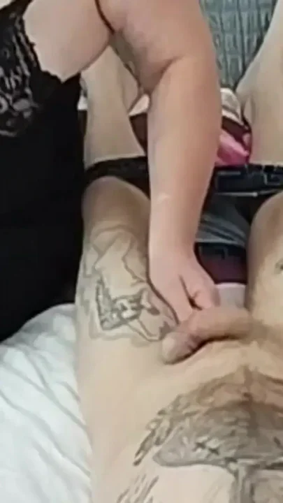 The Bitch Strokes and Jerks off My Dick to a Cumshot