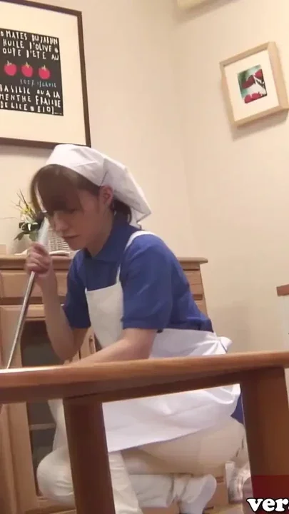Hairy Japanese teen cleaning lady fucked in the pussy Clip 1