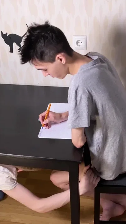 Naughty twink Aiden interrupted his teen friend Matty from homework
