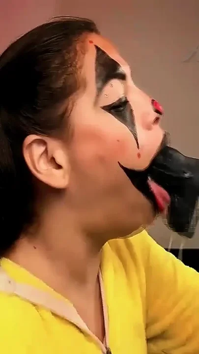 Naughty Clown Fucks Her Throat with a Fuck Machine