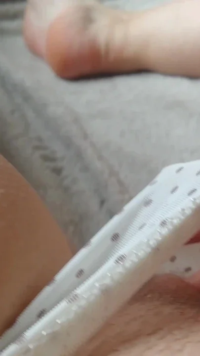Fingering hairy pussy and orgasm in cute panty