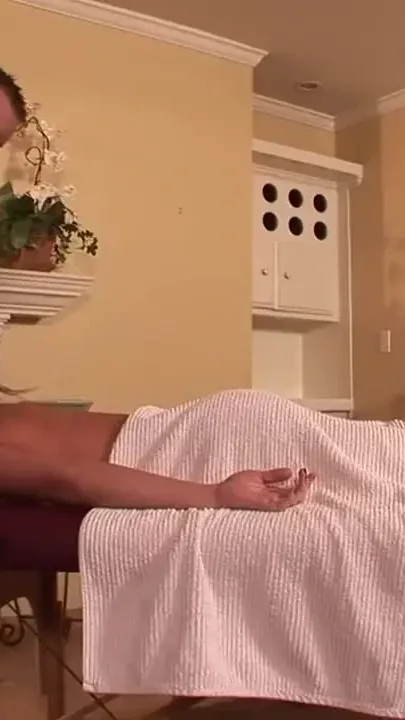 Special private massage table sex with busty orgasm filled red head
