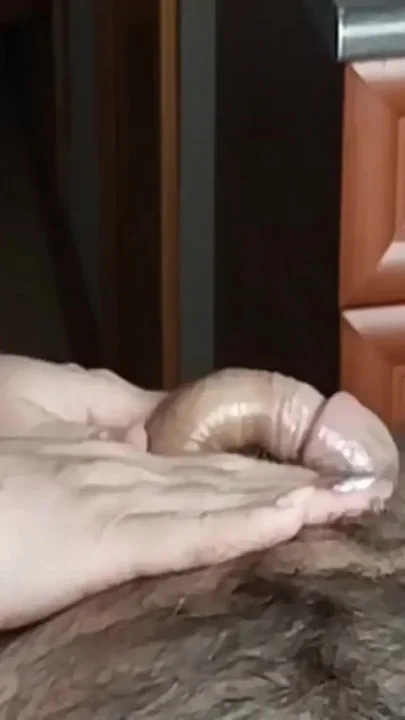 masturbating my cock massaging it with oil