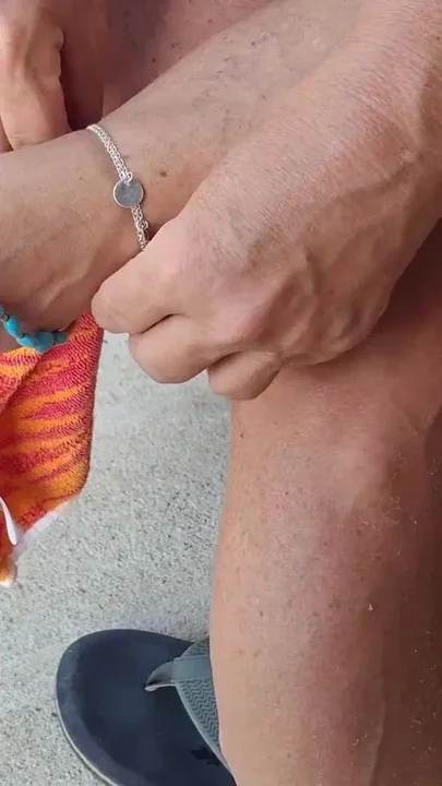 Rubbing my cum onto her feet with my toes Clip 1
