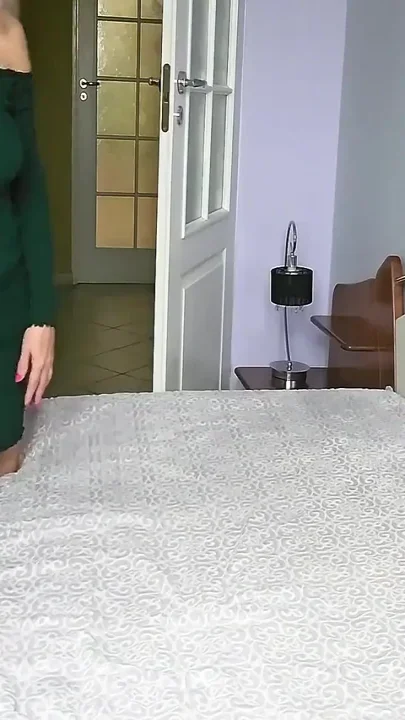 Blonde Wife Having a Relaxing Afternoon in Bedroom