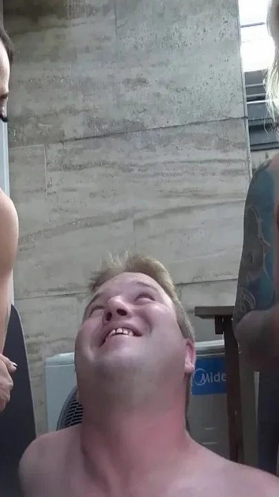 Two Wild MILF Sluts Spitting on Their Slave