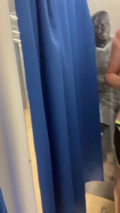 BeENJoY - fitting of naked swimsuits with the curtain open - catches 2 times A