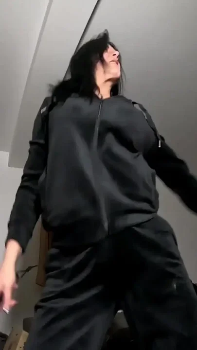 Velvet Tracksuit Tease - Smoking Big Tits & Black Thong Flash