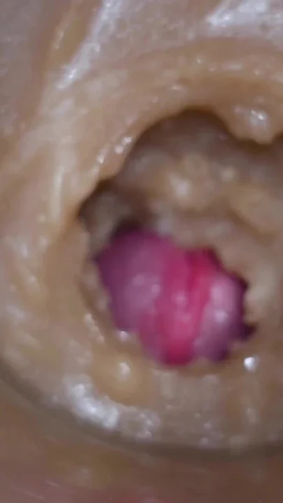 Extreme close up Injecting a large dose of sperm pussy toy Camera 4k Clip 2