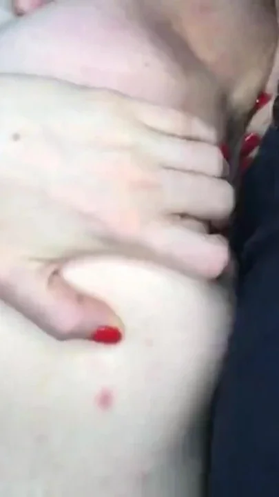 Brunette with red manicure is having sex with a hairy man Clip 1