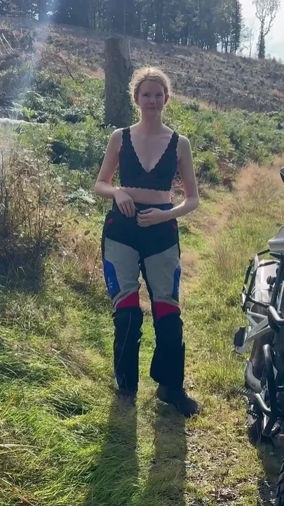 Hot Mini Piss on Motorcycle Tour