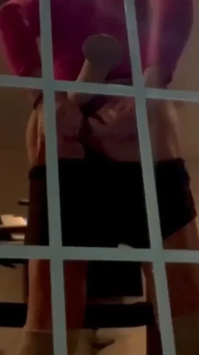 Voyeur style High Heel Gym SLUT Suction Cup Dildo Gym Window Clip 1