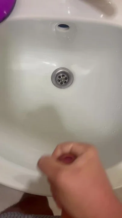 Cumshot in sink