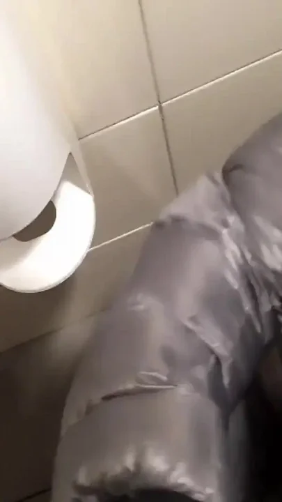 Sucking Friend's Cock in a Common Toilet and Getting Cum in Mouth