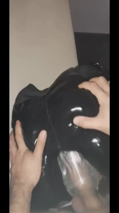 Leather ass fleshlight fucked