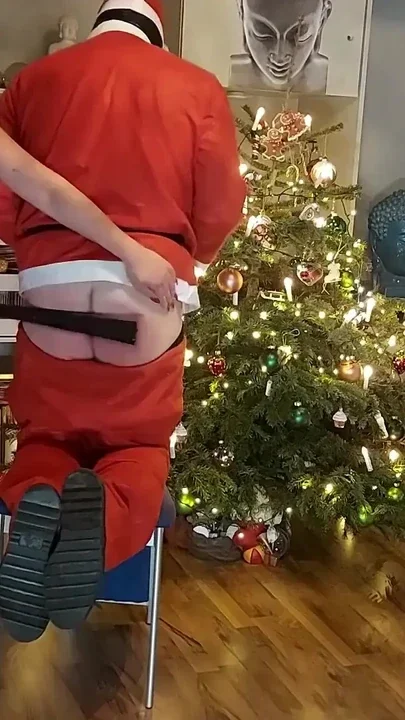 Santa Claus gets the rod on the ass from me Clip 1