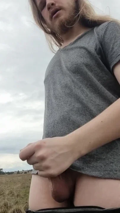 Shooting a thick load in nature Clip 1