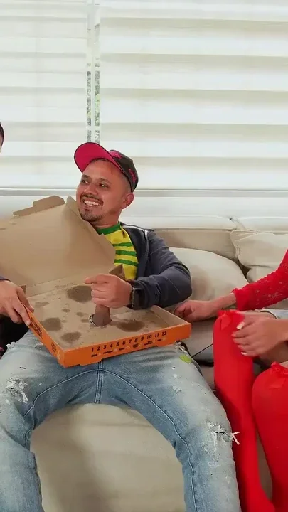 Busty Colombian and her friend get fucked by a skinny delivery man with a tip Clip 1