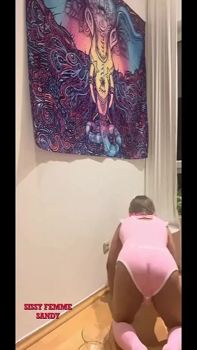 Chastity Sissy Peeing in Bowl & Swallowing bunny Outfit