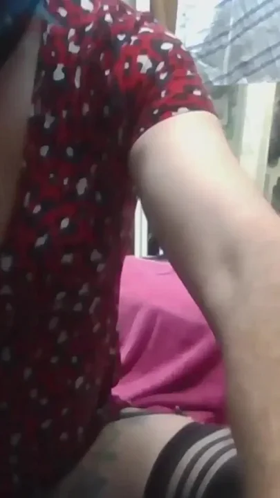 Webcam Gay Sissy Slut in Red Mini Dress Exposing His Well Fucked Ass