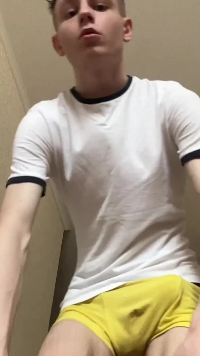 Your Boy in Yellow Panties Is Standing Over You and Cumming on Your Face