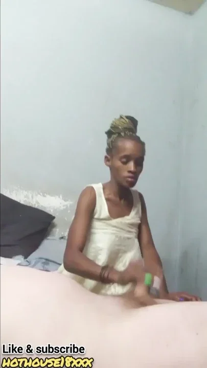 Very hot black girl with braided her sucks white man cock & gets spooned by