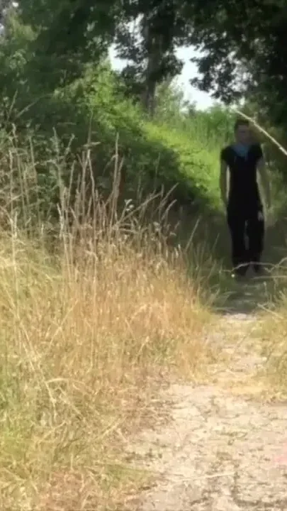 Real straight boy fucking gay in exhib outdoor place