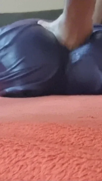 Cumming on Leather Ass