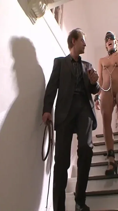 Pretty babe does badass BDSM