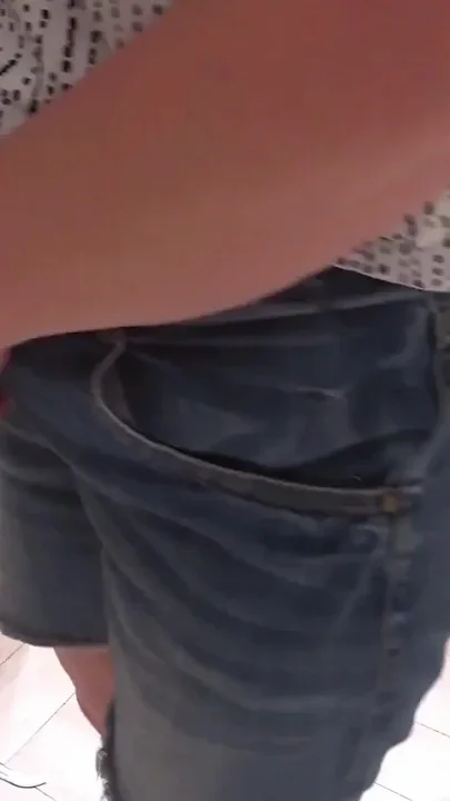 A camera in a fitting room in a store caught a mature fat ass in panties PAWG