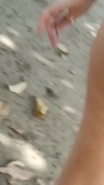Hot girl showing off in shorts on the street Clip 3