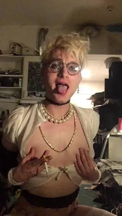 Sissy Jes Brinch White Stockings Clip 1