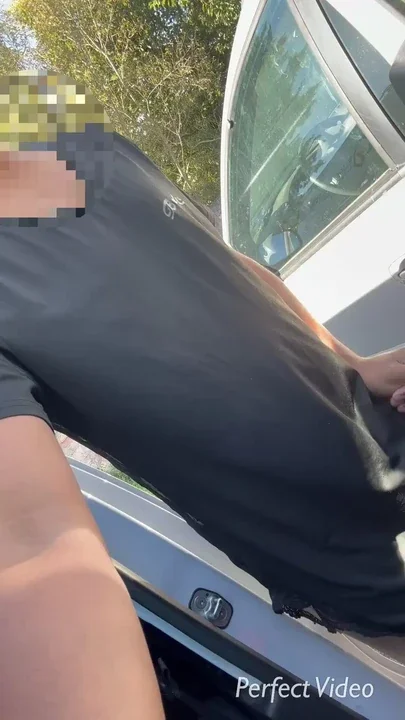 Guy in a nightie thong and heels outside seen by someone