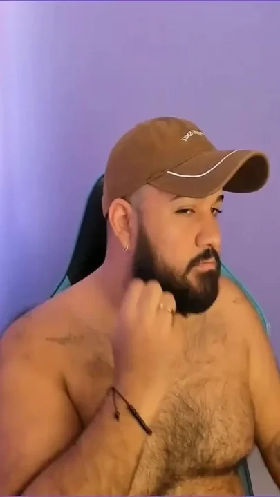 Bear Masturbating in the Studio