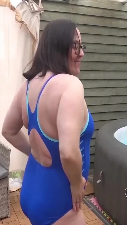 Blue Swimsuit in Hot Tub