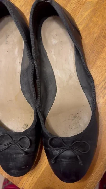 Wifes cum stained ballet flats