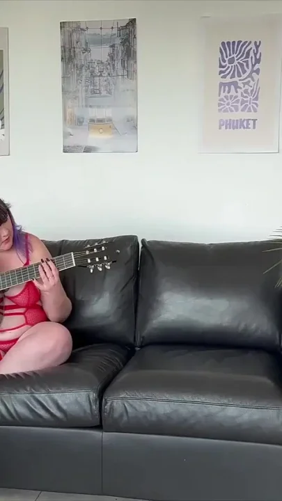 A Curvy Young Student Gets by Her Guitar Teacher