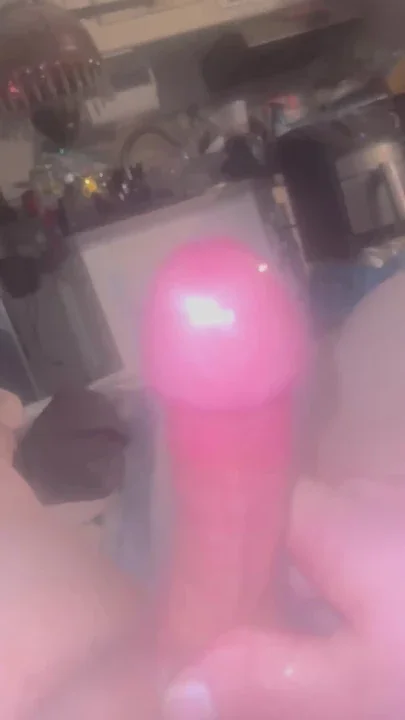 Stroking my six inch oiled up cock