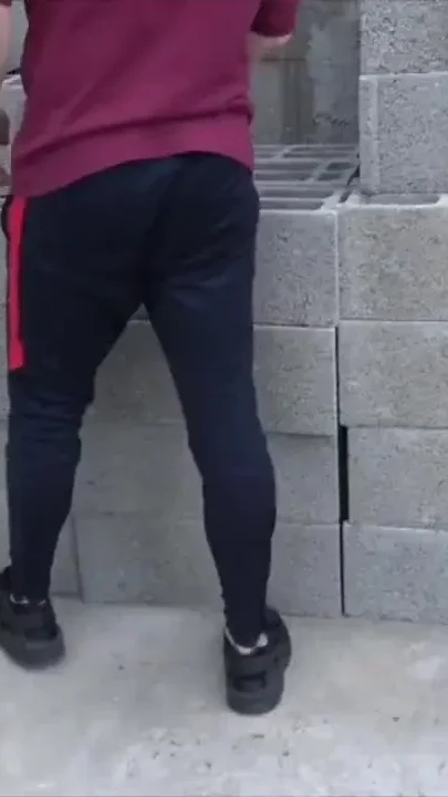 Straight worker fucked by his colleegue outdoor
