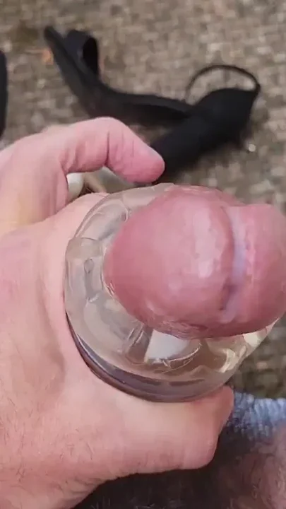 Outside Playing With My Big Dick in High Heels and Nylons Clip 1