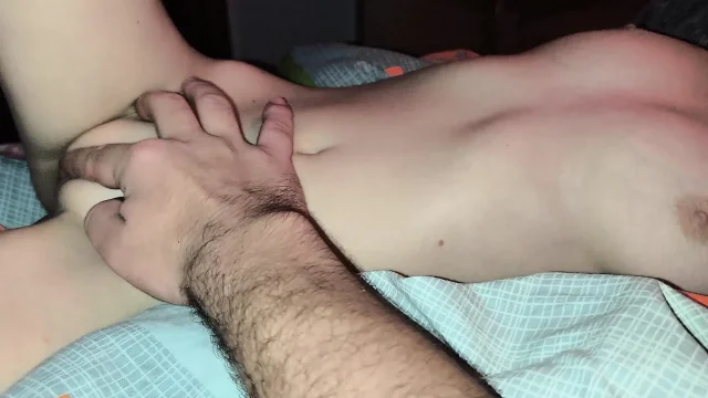 I help my stepsister Tight pussy masturbation and tit massage