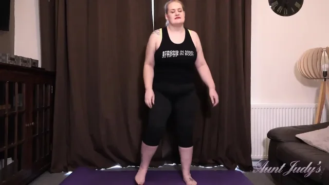Auntjudys Working Out with Chubby BBW MILF Becky and Her Big Natural Tits