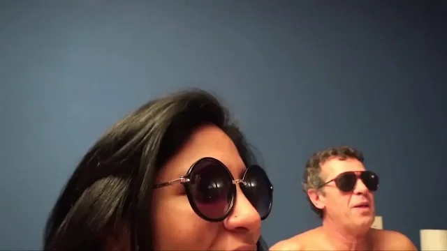 Latin chabby woman in a threesome of Italian horny men