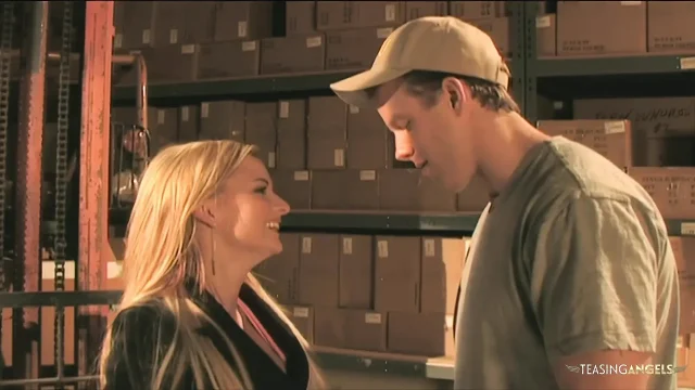 Delivering the package to the naughty blonde chick quickly turns into rough pounding session
