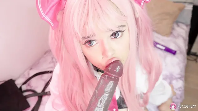 Hot pink-haired babe Cute Jennie plays passionately with a sex toy