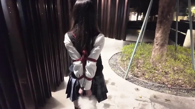 Hs19-a Girl in a School Uniform Was Bound Wander the Streets