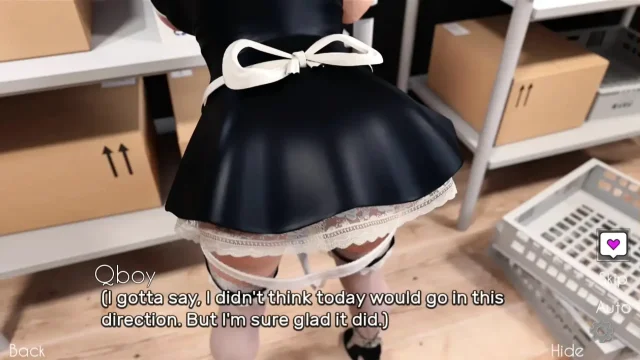 Cute girl friend maid getup in the restaurant