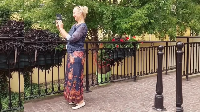 Beautiful Blonde Mature Wife Enjoys Sex in Skirt